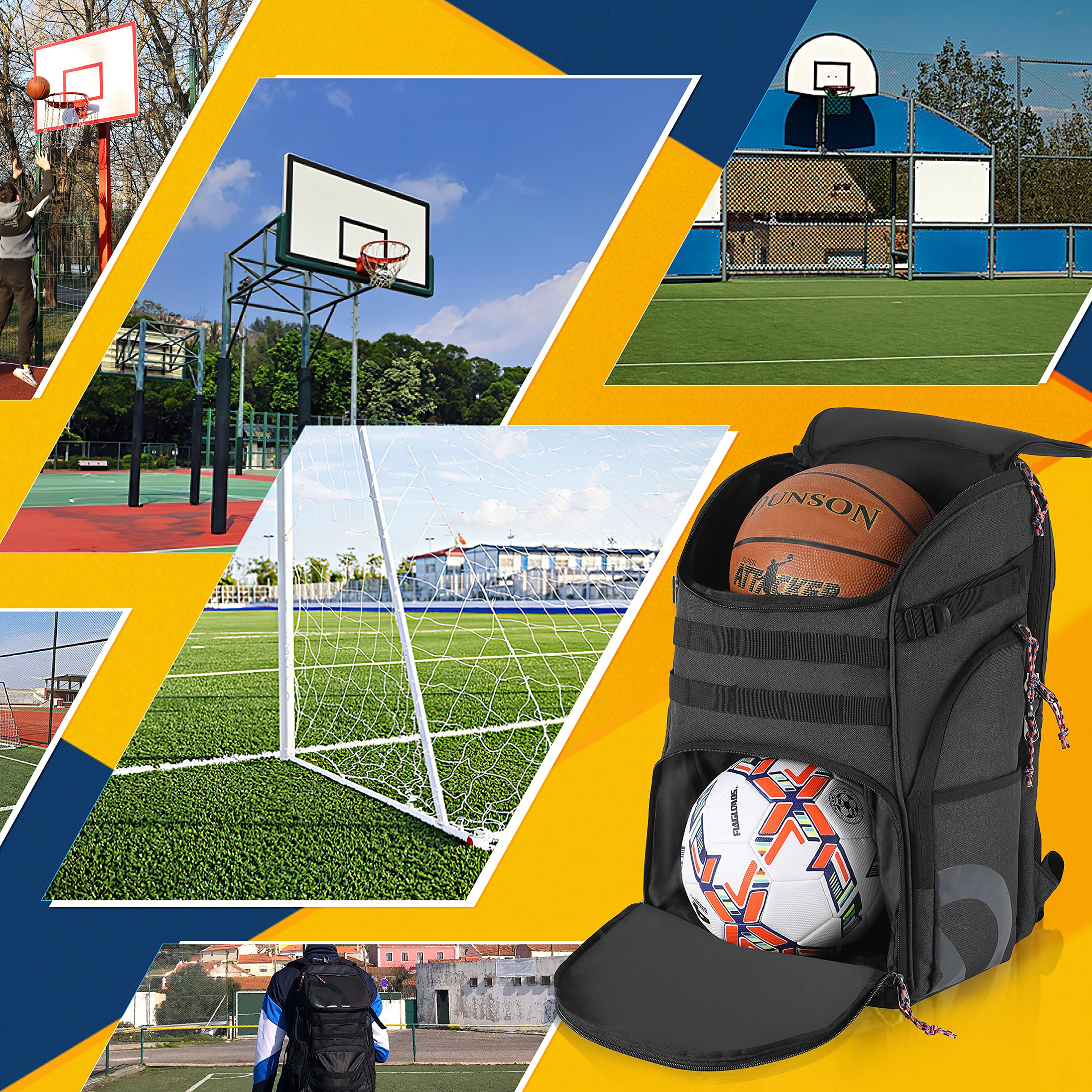 Basketball Backpack with Shoe Compartment - Sports Gym Bag for Men & Women - Perfect for Basketball & Soccer Practice