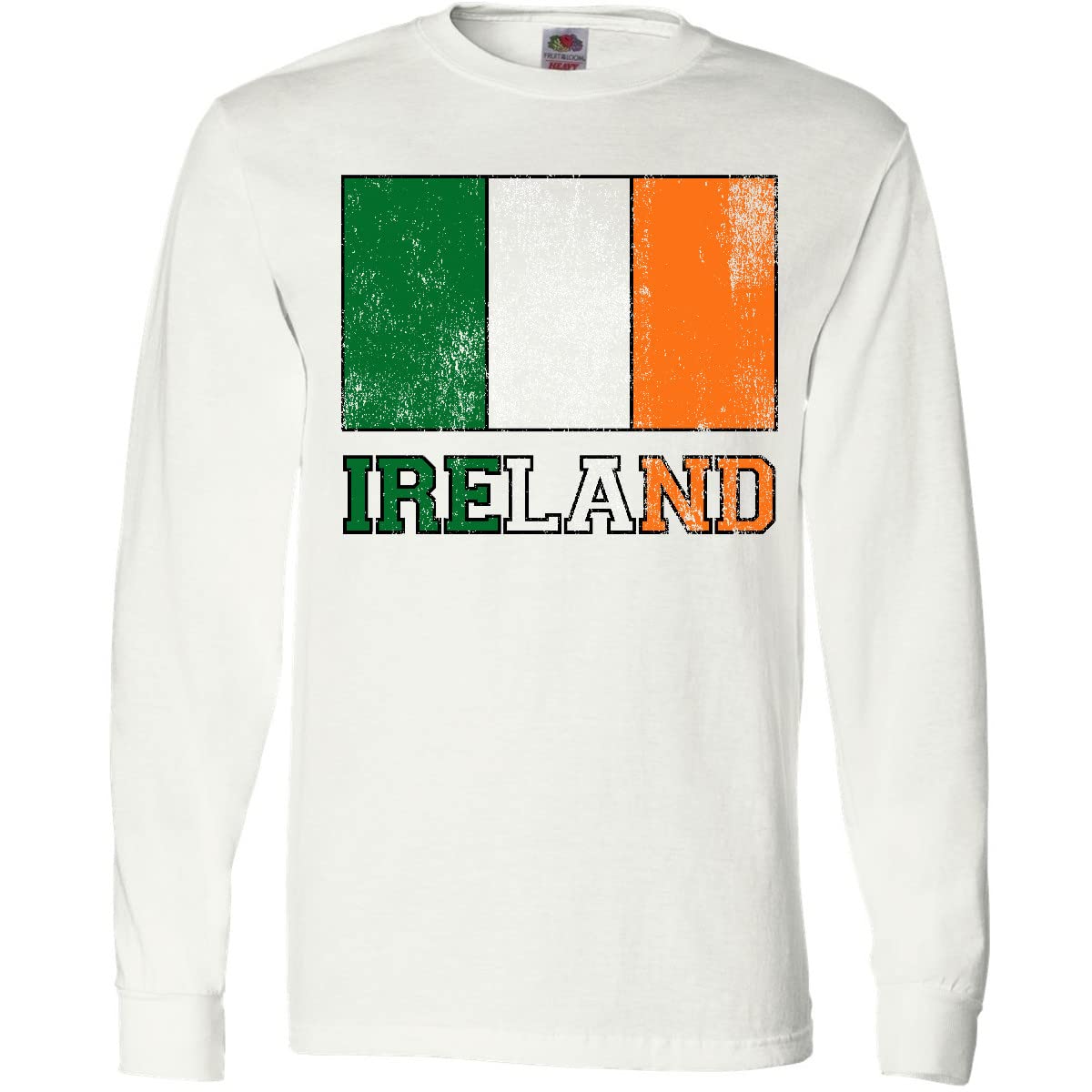 Inktastic Ireland Flag Long Sleeve T-Shirt for Men & Women - Patriotic Irish Pride Apparel - St. Patrick's Day & Celtic Festival Wear