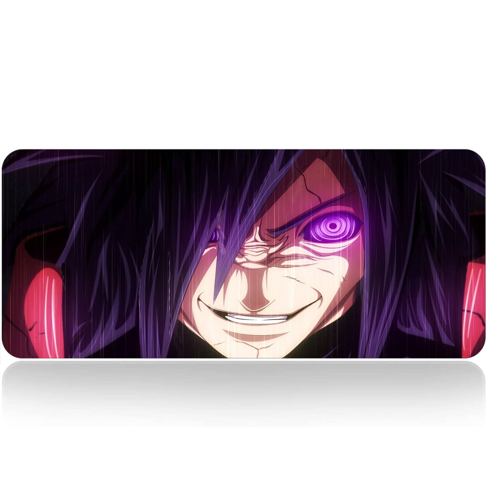 JJYGAGC Anime Uchiha Madara Gaming Mouse Pad - Large 40x80cm Non-Slip Rubber Base, Waterproof Computer Mouse Mat for PC, Laptop, Office & Gaming Desk - Perfect for Esports, Work & Home Use