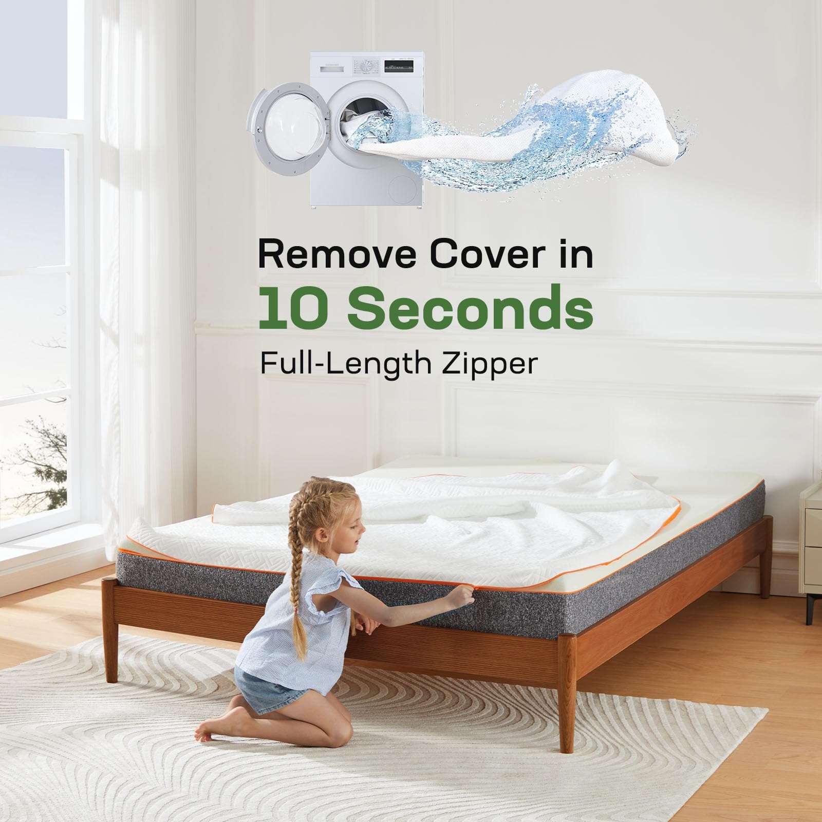 Marsail 6-inch Twin Gel Memory Foam Mattress - Medium Firm Mattress in a Box for Pressure Relief & Back Support - Breathable Cooling Bed Mattress with Removable Zippered Cover - Perfect for Guest Rooms, Dorms, and Small Spaces