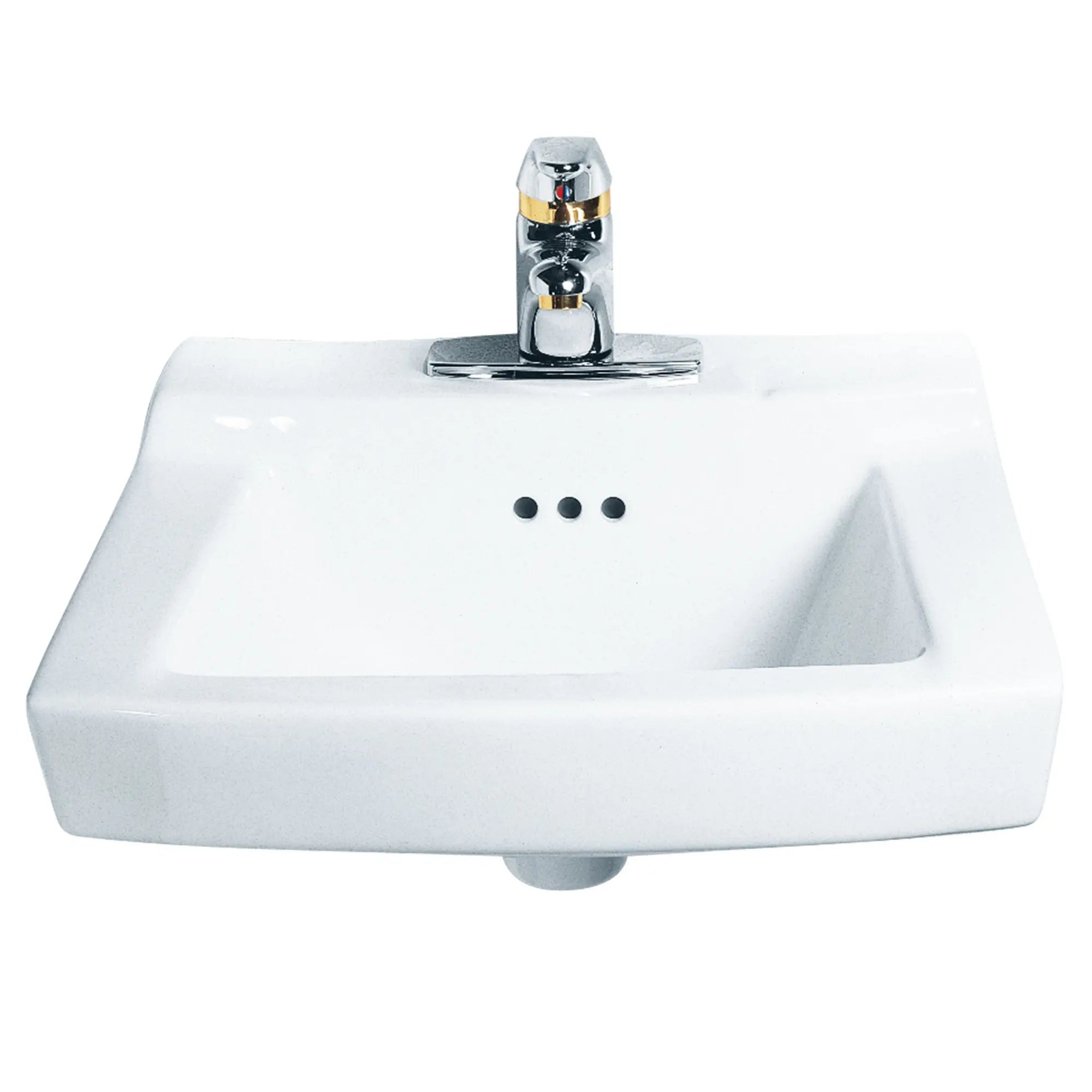 Comrade® 4 Inch Centerset Wall Mounted Bathroom Sink with Hanger - Perfect for Small Bathrooms, Powder Rooms & RV Vanities