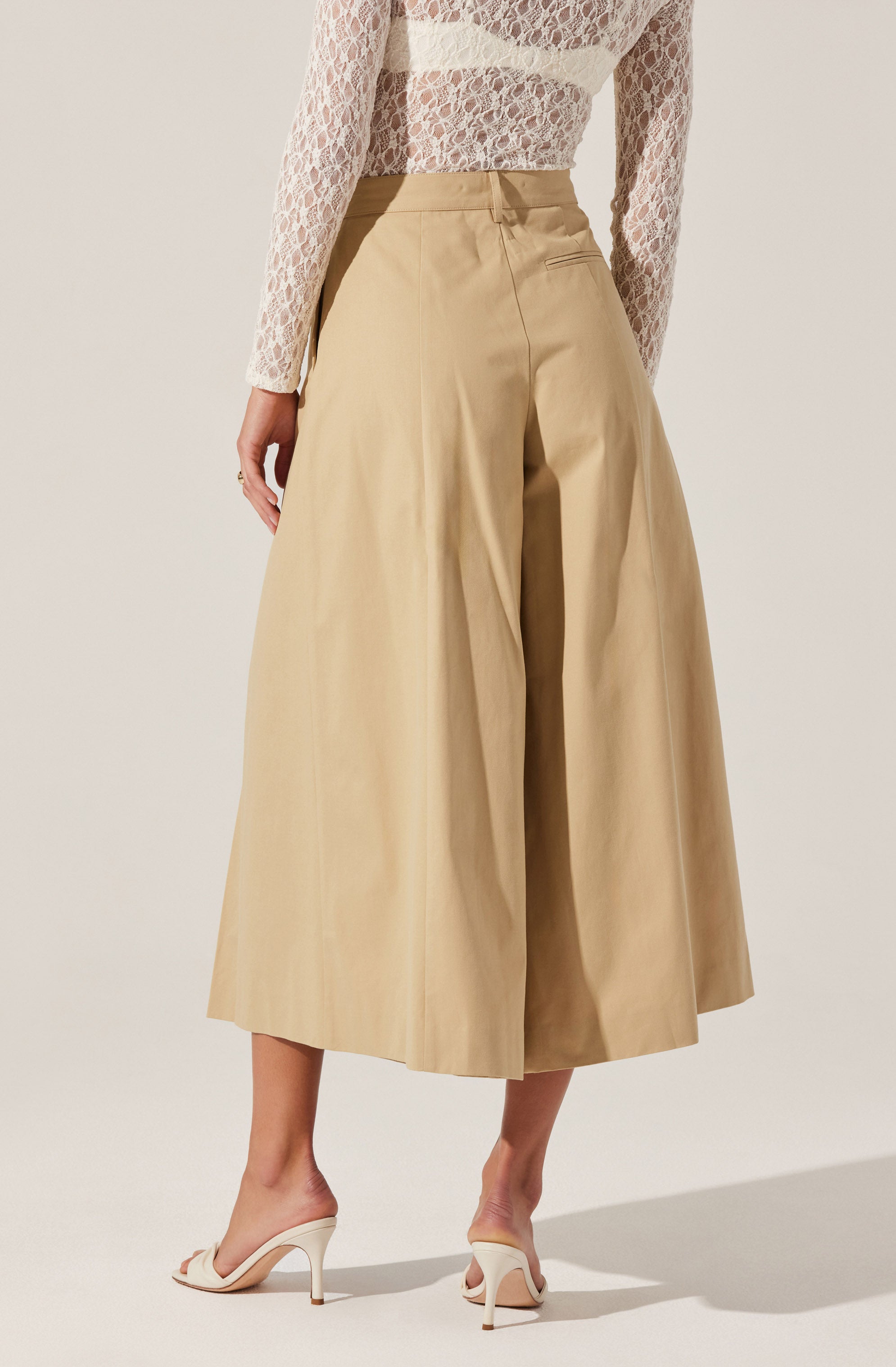 Rowen Pleated Culotte Pants for Women - High Waist Wide Leg Palazzo Trousers - Office Work, Casual Outfit & Summer Vacation Wear
