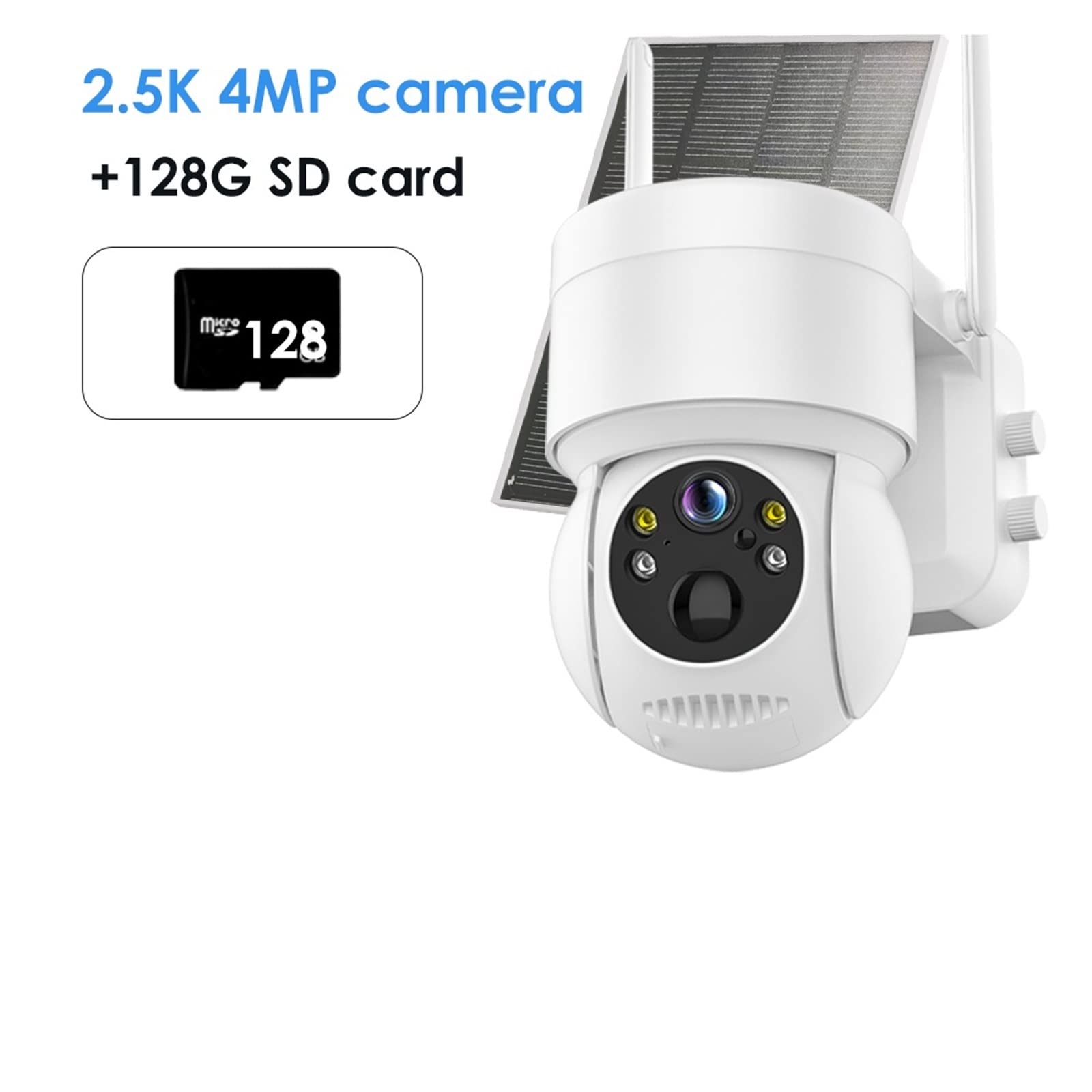 SilteD 2.5K 4MP Solar Security Camera Outdoor - Wireless WiFi IP Surveillance Camera with 128GB SD Card, Weatherproof, Long Battery Life for Home & Business Protection | Ideal for Backyard, Garage & Property Monitoring