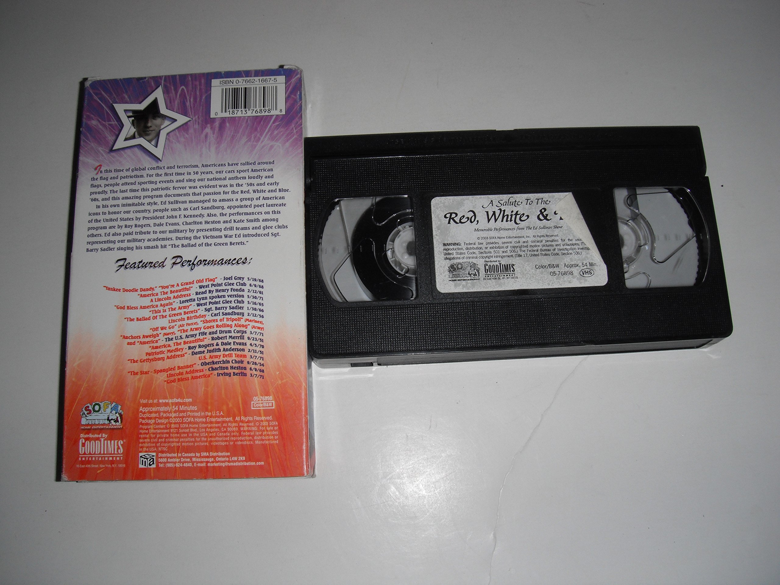 Ed Sullivan Tribute to the Red White & Blue - Classic Patriotic Variety Show on VHS | Perfect for 4th of July Celebrations & American History Enthusiasts