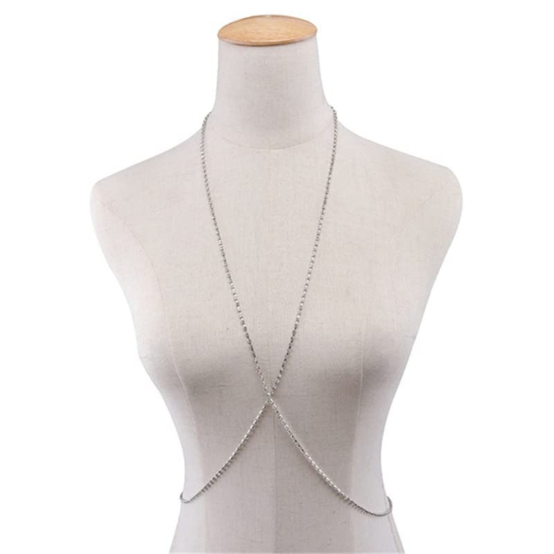 Gold & Silver Rhinestone Bra Chain - Sparkling Crystal Body Jewelry for Women & Girls | Nightclub, Bikini, Festival Fashion Accessory