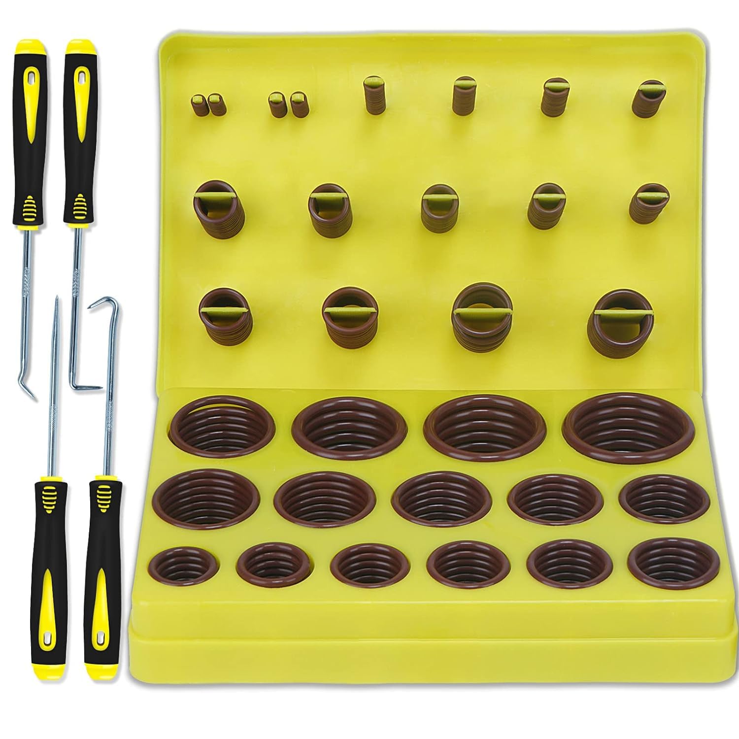 386 PCS Metric FKM O-Ring Kit - 30 Sizes Fluorocarbon O-Ring Assortment Set for Automotive, Engines, Hydraulics & Plumbing - Heat & Oil Resistant (75 Duro) - Perfect for Car Repairs, Industrial Machinery & Home DIY Projects