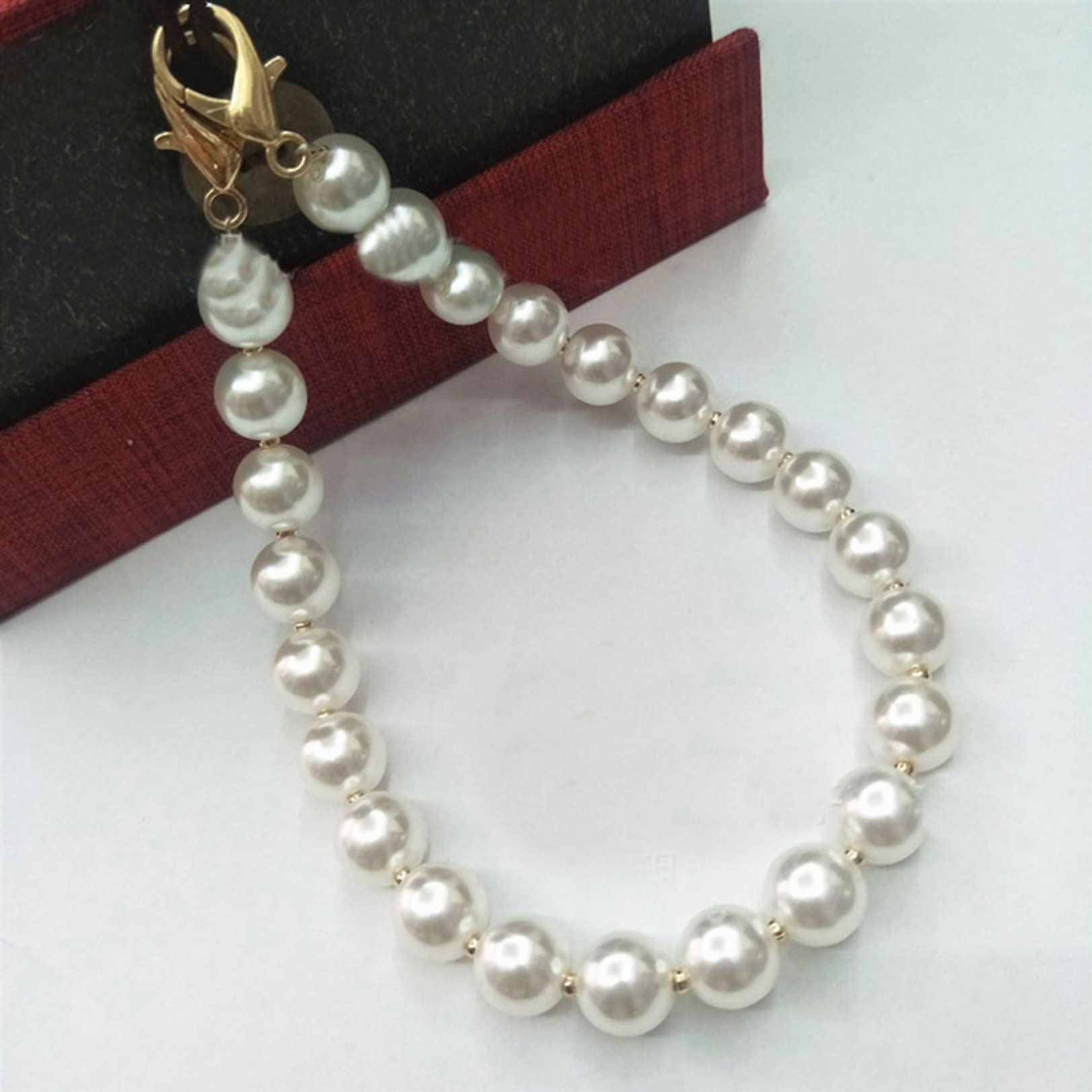 Elegant Imitation White Pearl Handbag Strap - Adjustable Shoulder Chain for Women's Beaded Bags | DIY Replacement Belt & Purse Handle | Perfect for Evening Parties, Weddings & Special Occasions