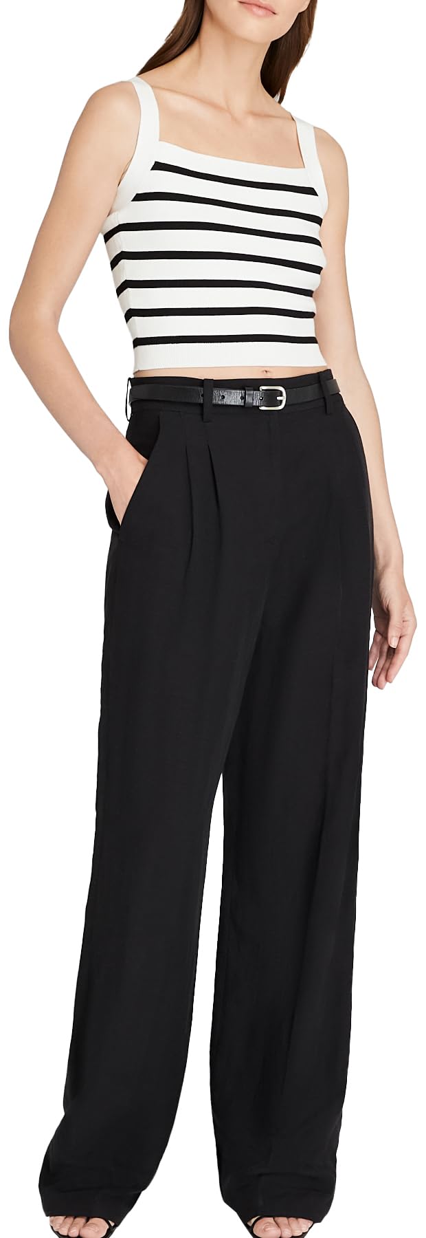 Club Monaco Women's Cropped Sweater Tank Top - Soft Knit Casual Summer Tops for Women - Perfect for Beach Outings, Date Nights & Layering
