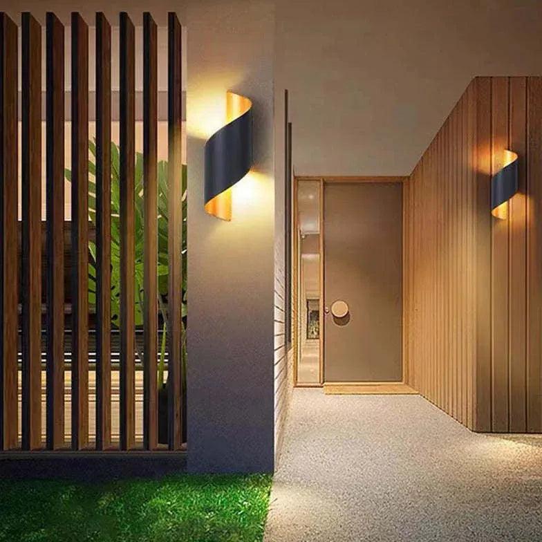 Spiral Aluminum Up and Down LED Wall Lights - Modern Indoor/Outdoor Lighting Fixtures for Staircase, Hallway, and Patio Decor