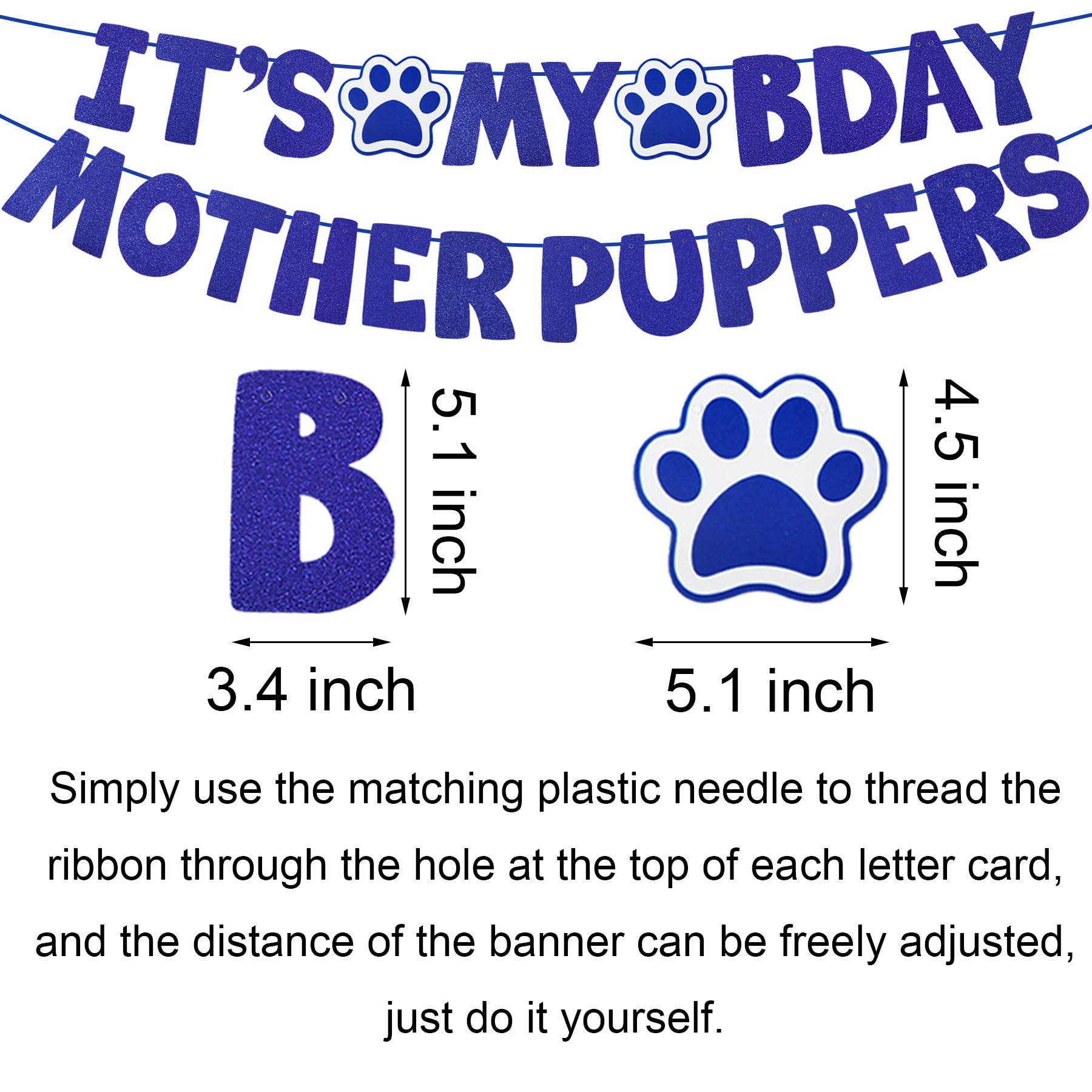 **Blue XL Dog Birthday Bandana, Hat & Bow Tie Set - 