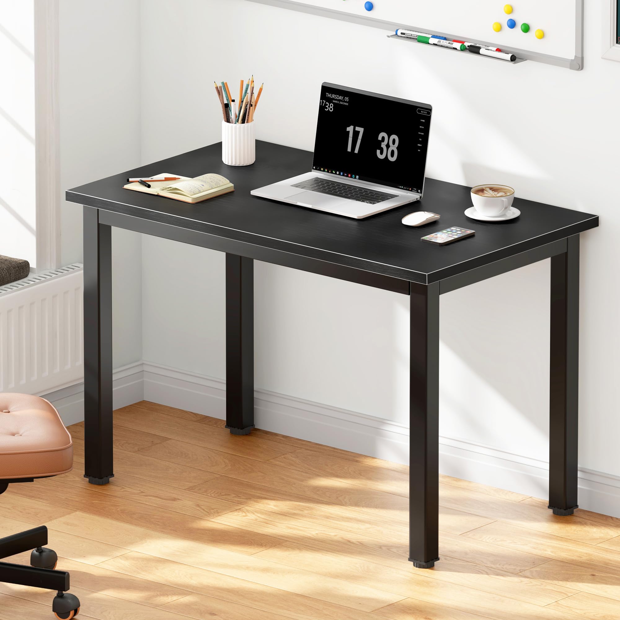 DlandHome 31.5 Inch Small Computer Desk - Compact Writing Table for Small Spaces, Study Desk for Students & Home Office, Black - Perfect for Dorm Rooms, Apartments & Workspaces