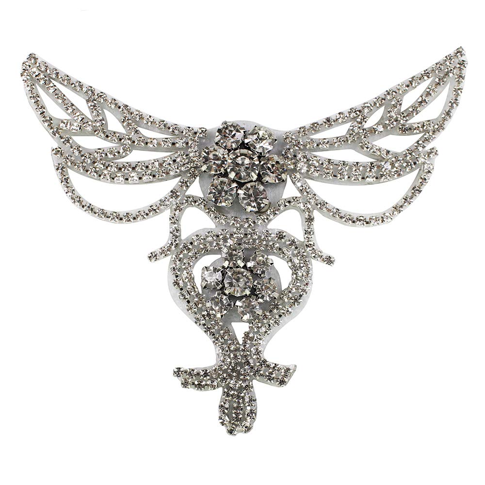 Rhinestone Crystal Butterfly Patches - Fashion Embroidered Appliques for Clothing, Collars, Shoes & DIY Sewing Accessories | Perfect for Costumes, Jackets, Bags & Craft Projects TH1674