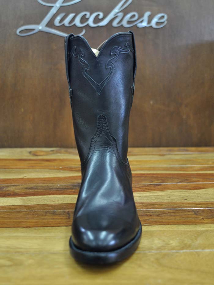 Lucchese L3556.RR Men's Classic Buffalo Calf Roper Boots - Black Western Cowboy Boots for Men | Perfect for Rodeo, Country Dancing & Casual Wear