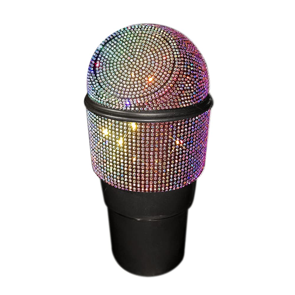 Sparkly Rhinestone Car Trash Can with Lid - Auto Garbage Bin for Car, Home, Office, Kitchen & Bedroom | Perfect for Road Trips, Daily Commute & Home Organization