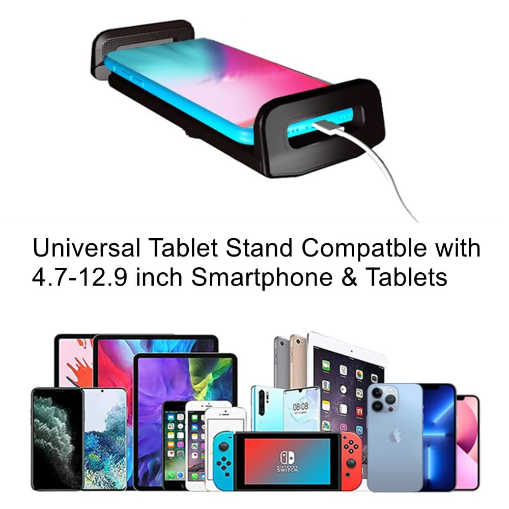 360° Rotatable Adjustable Tablet Stand Holder for Bed - Flexible Gooseneck Mount Compatible with iPad Pro/Air/Mini, Samsung Galaxy Tab, Nintendo Switch & Kindle (4.7