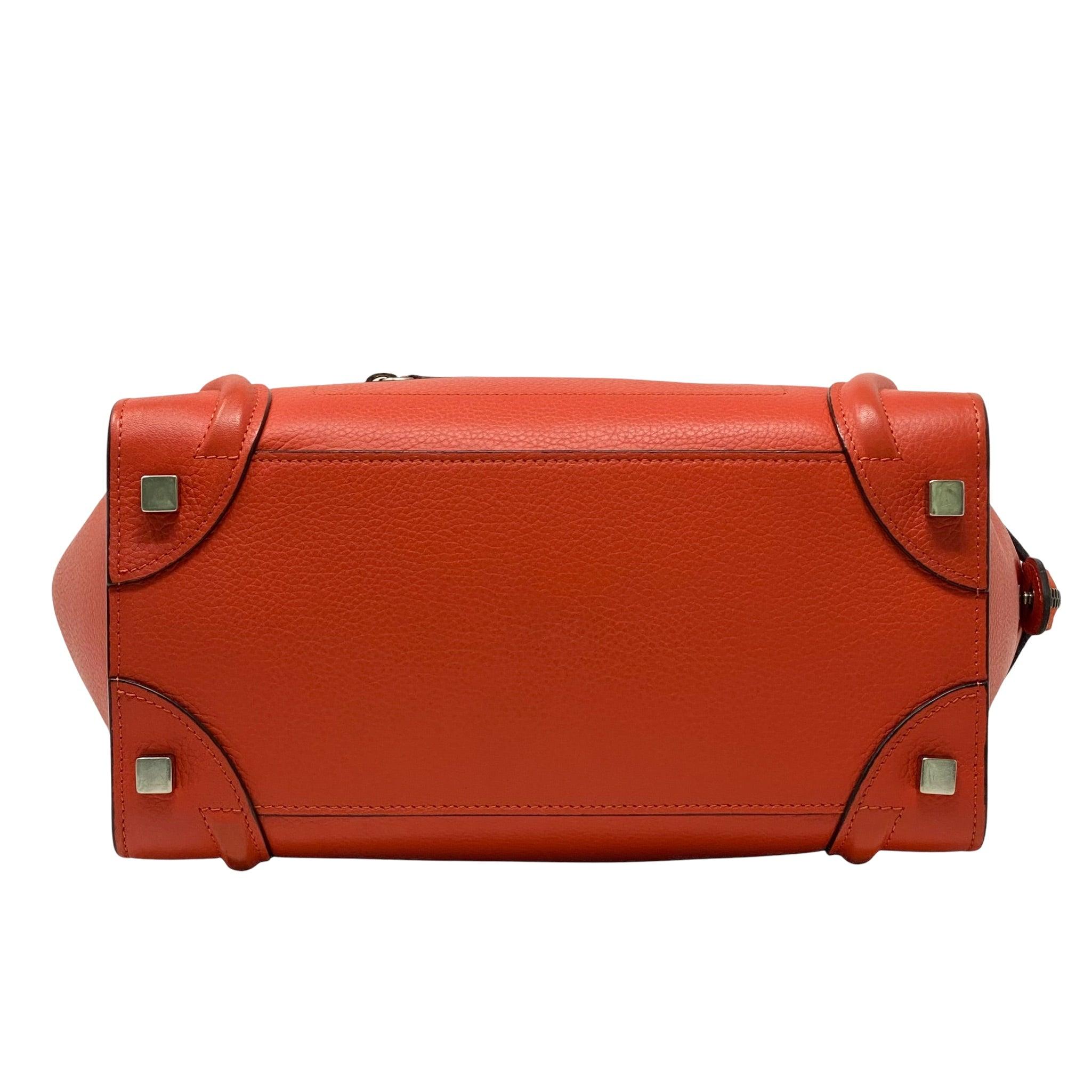 Celine Red Micro Luggage Bag - Premium Leather Crossbody Handbag for Women | Perfect for Travel, Work & Evening Out