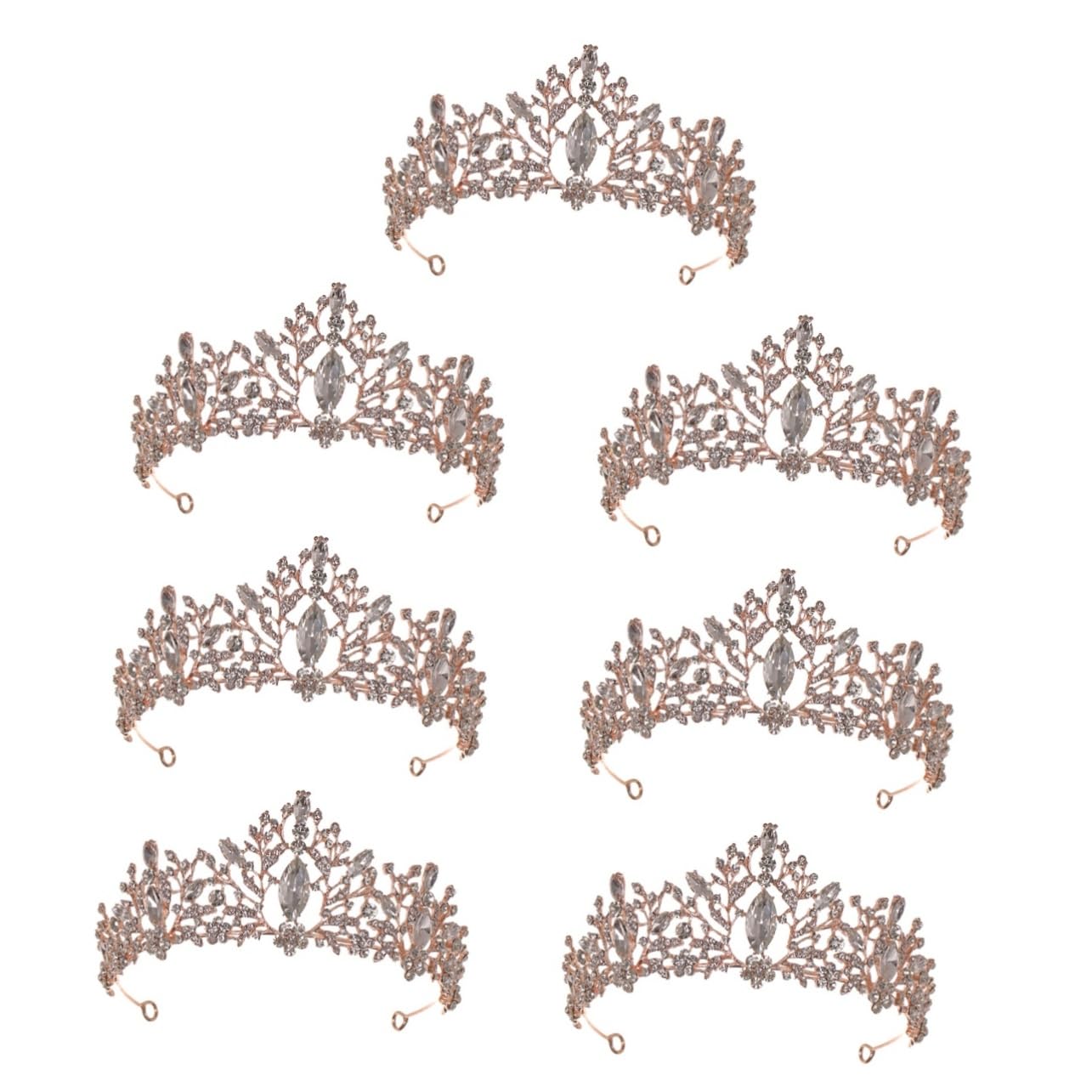 Vintage Crystal Crown Headpiece for Women - 7 Pcs Elegant Rhinestone Tiara Set for Brides, Princess Birthday, Wedding & Special Occasions | Royal Hair Accessories for Miss Appendix, Chic Bridal Party & Costume Events