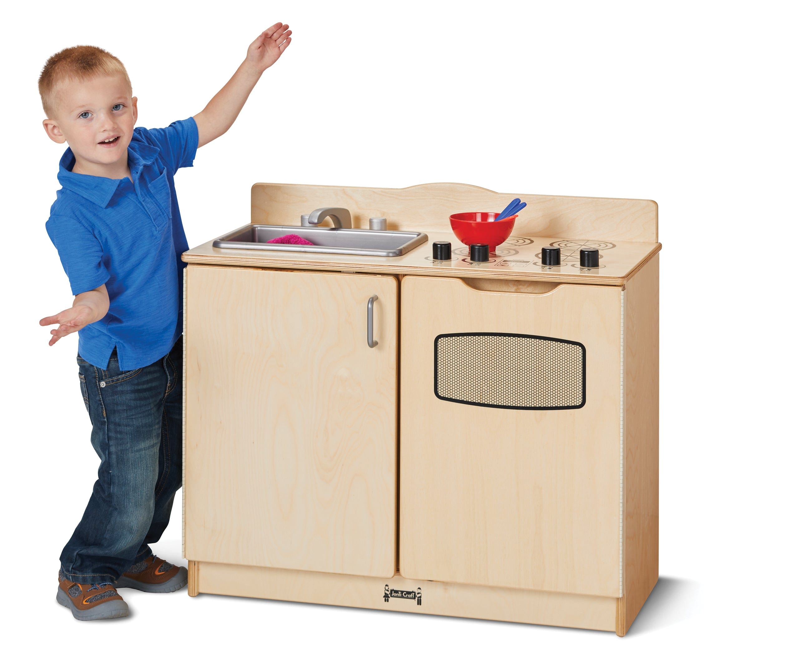 Jonti Craft 2-in-1 Kitchen Playset for Kids - Pretend Play Cooking Toy with Sink & Stove - Perfect for Preschool Learning & Indoor Toddler Activities