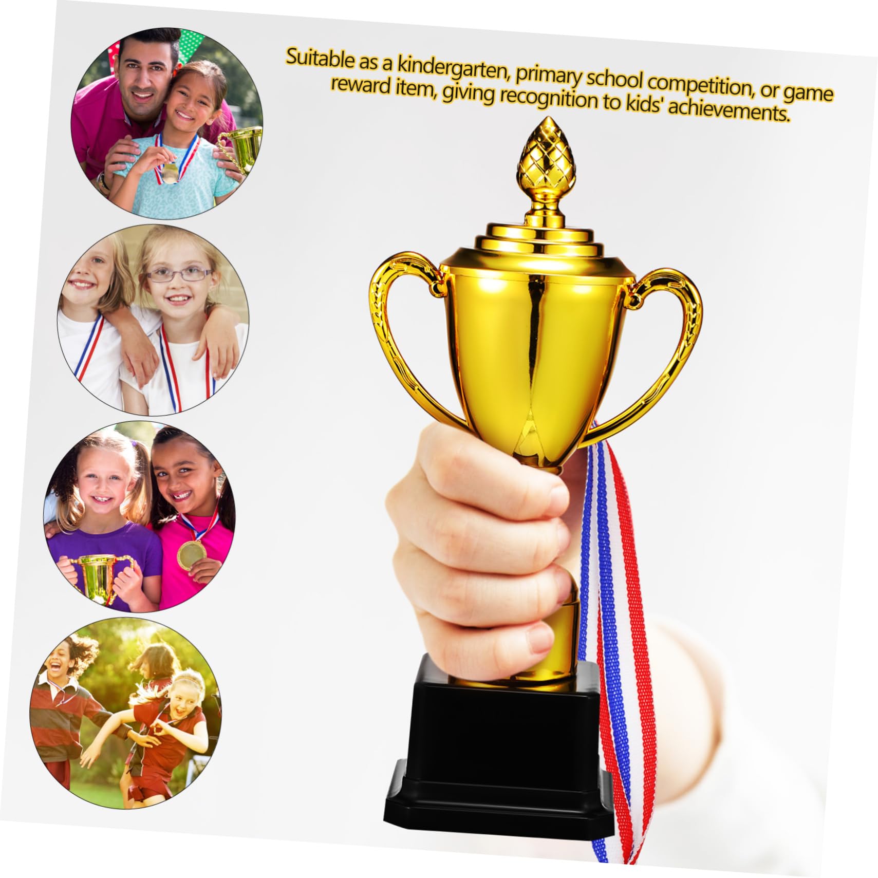 Mini Plastic Trophy Toy - Small Reward Trophy for Kids, Awards, and Party Favors | Perfect for Classroom Prizes, Sports Awards, and Birthday Party Decorations