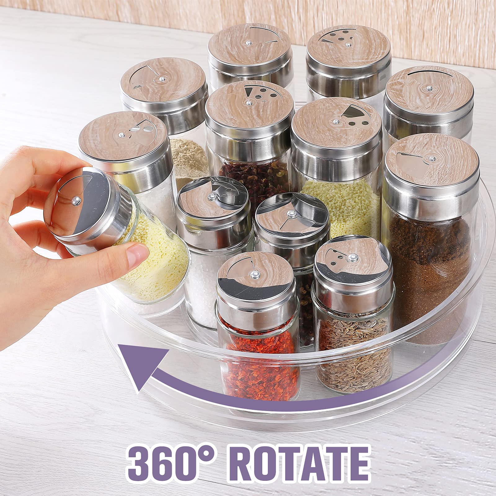 Puricon 2 Pack Clear Lazy Susan Turntable Organizer (12
