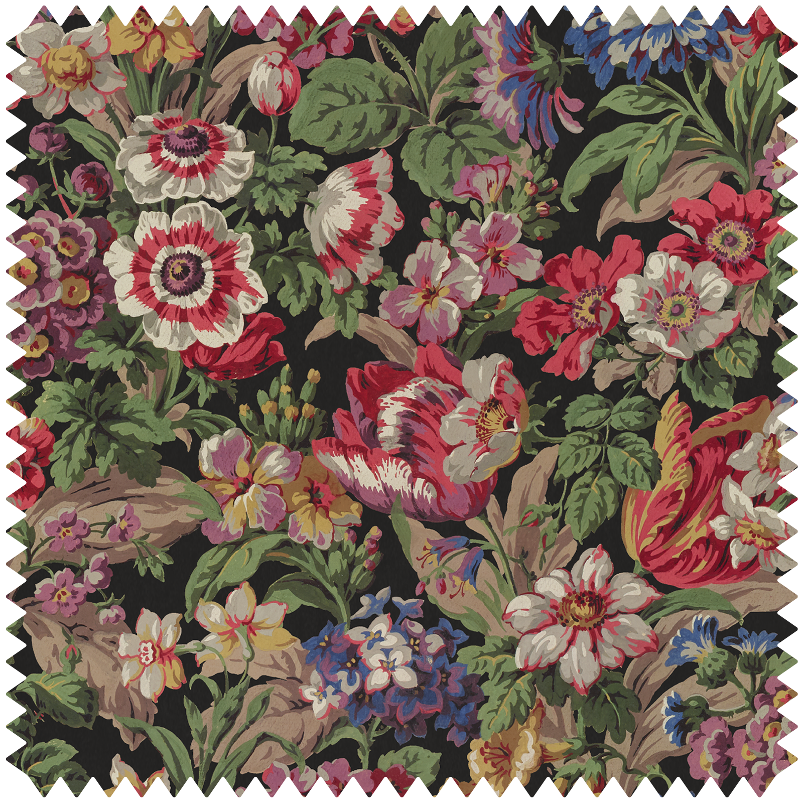 FLORESCENCE Cotton Linen Noir Sample - Soft & Breathable Fabric for Home Decor, Clothing & DIY Crafts