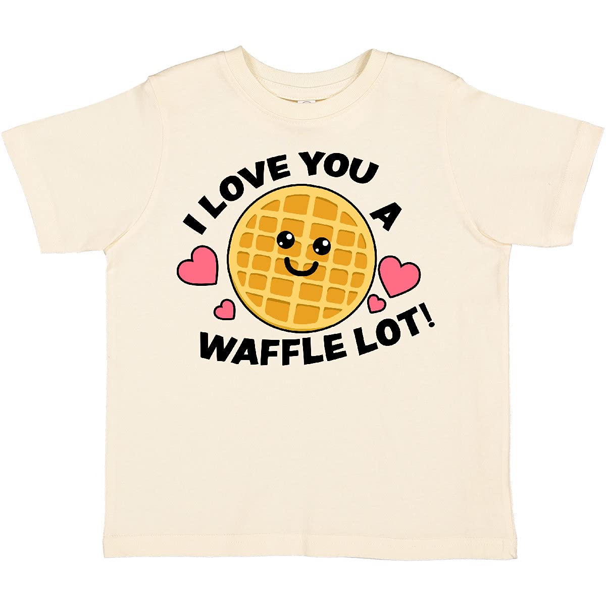 Inktastic 'I Love You a Waffle Lot' Cute Happy Waffle Graphic Toddler T-Shirt - Perfect for Playdates & Family Outings