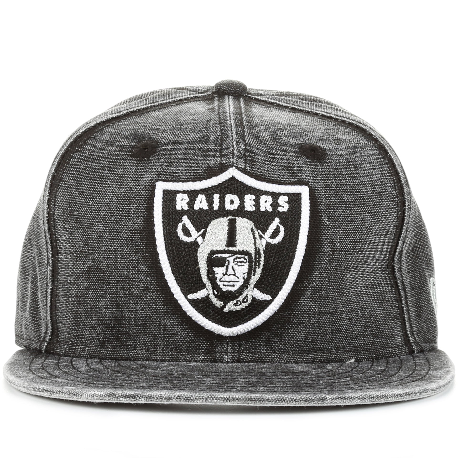 New Era 9Fifty Washed Over Snapback Hat - Oakland Raiders Black Denim Adjustable Baseball Cap for Men & Women - Perfect for Sports Games, Streetwear Fashion and Casual Outfits