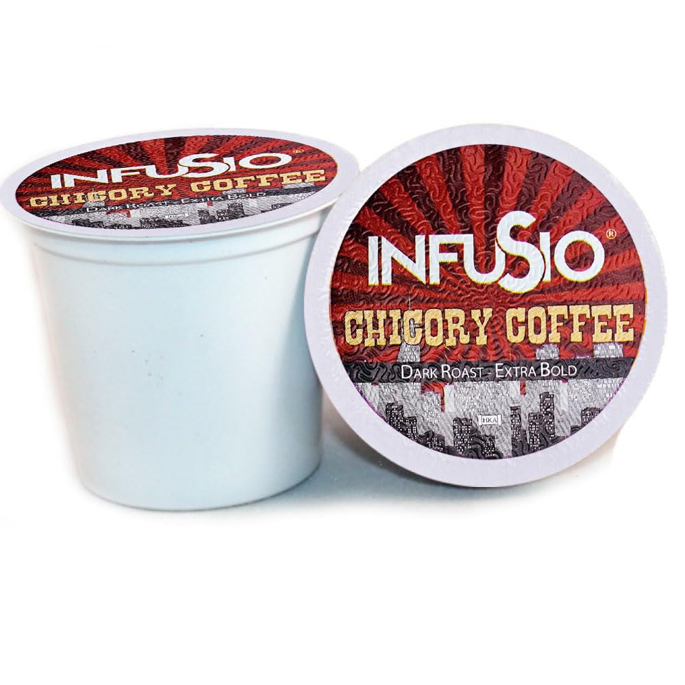 InfuSio Chicory Coffee Pods - 96 Count Single Serve K-Cups for Keurig Brewers | Premium Roasted Coffee Blend | Perfect for Morning Energy & Afternoon Relaxation
