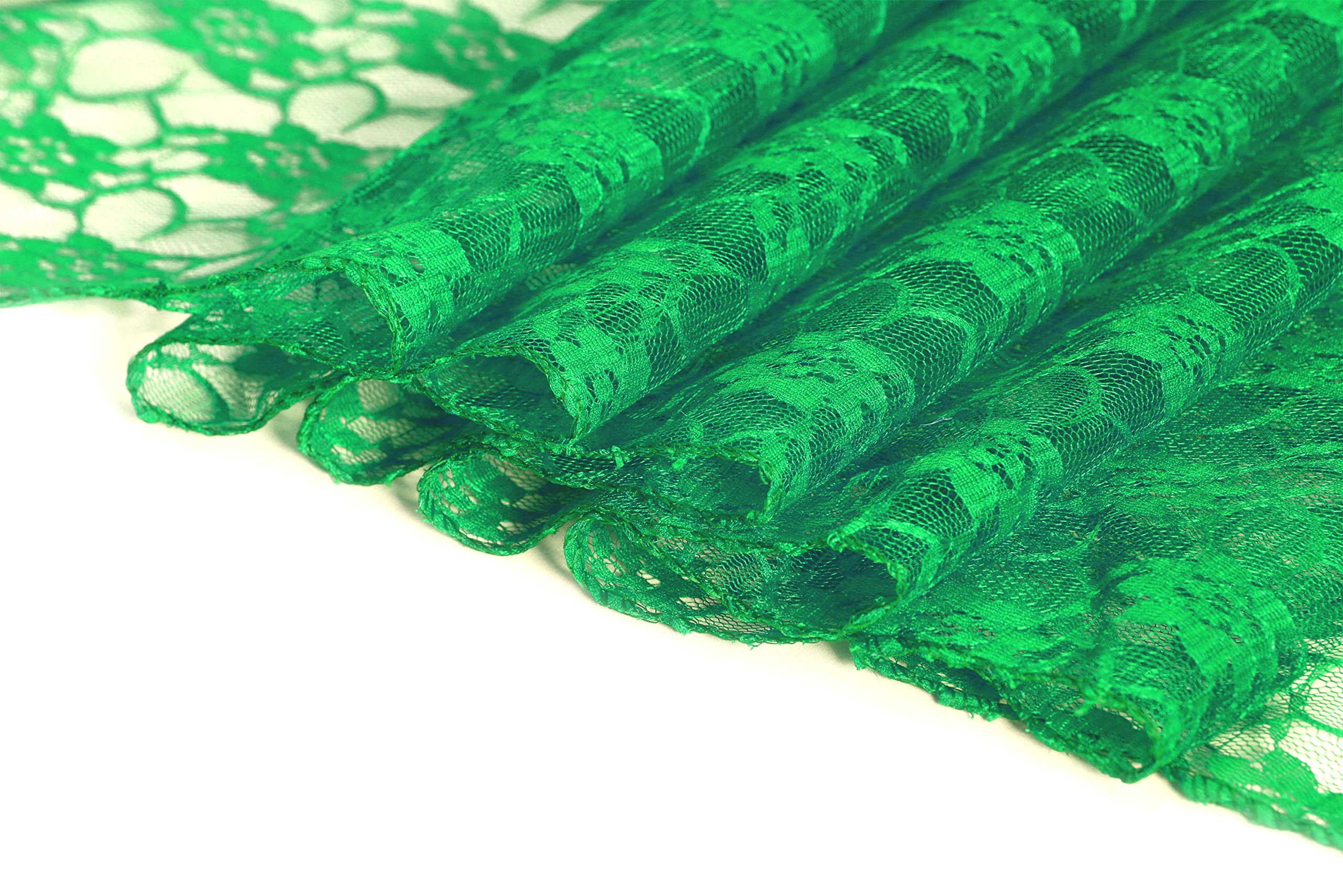 20 Pack 12x108 Inch Green Lace Table Runners for Wedding Decorations - Elegant Table Cover for Birthday Parties, Banquets, Graduations & Engagements - Fits Rectangle & Round Tables - Perfect for Home, Restaurant & Event Decor