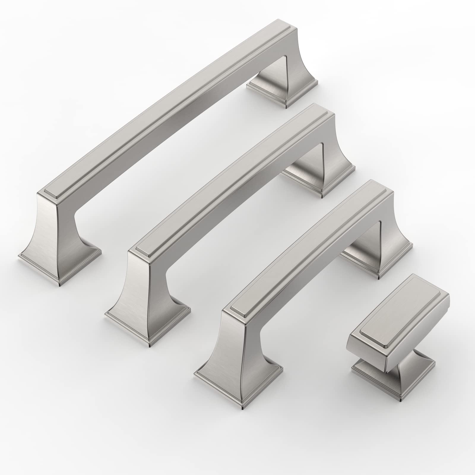 10 Pack 3 Inch (76mm) Brushed Satin Nickel Cabinet Handles - Modern Kitchen Cabinet Pulls & Drawer Handles for Dresser, Wardrobe, Cupboard - Perfect for Home Renovation & Furniture Upgrade