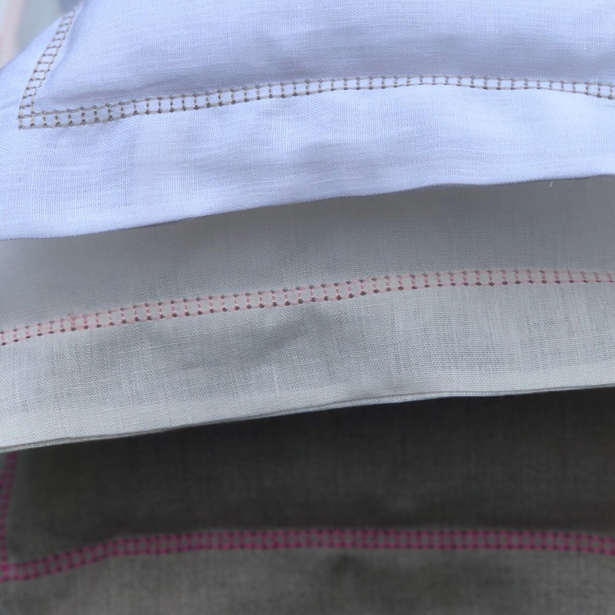 Linen Baby Cushion with Embroidered French Monogram - Soft Organic Nursery Pillow for Newborns & Infants - Perfect for Cribs, Strollers, and Photo Props