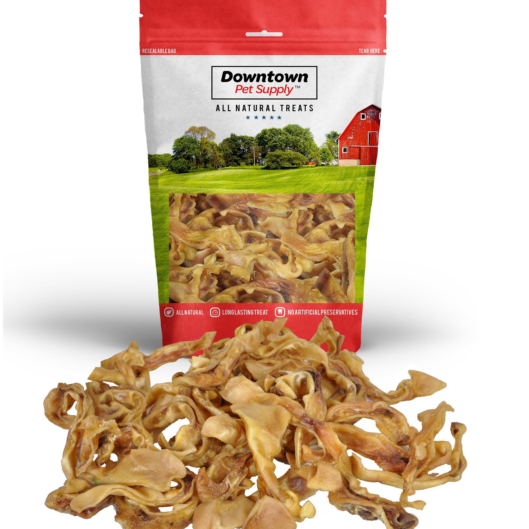 Downtown Pet Supply Pig Ears Strips for Dogs - Natural Dog Treats for Small & Large Breeds - Dental Chews for Teeth Cleaning - Rawhide-Free, Protein-Rich Snacks with Vitamins & Minerals - Promotes Healthy Skin & Coat - 2 lb Bag - Perfect for Training Rewards & Dental Care at Home