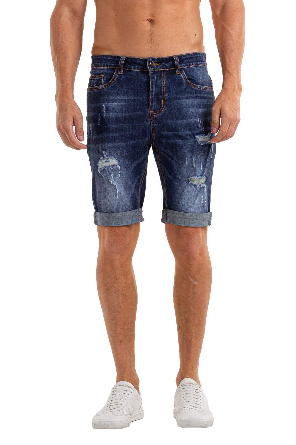 Heyfanee Men's Slim Fit Ripped Denim Shorts - Stretchable Casual Jean Shorts for Summer | Perfect for Beach, Streetwear & Outdoor Activities