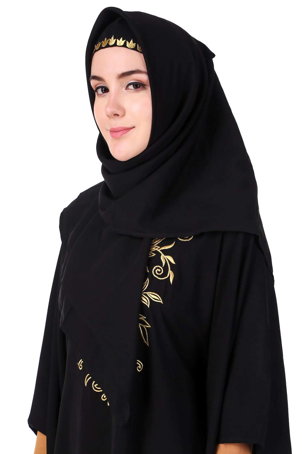 Embroidered Floral Gold Kaftan Dress for Women - Elegant Boho Maxi Dress for Beach, Party & Special Occasions