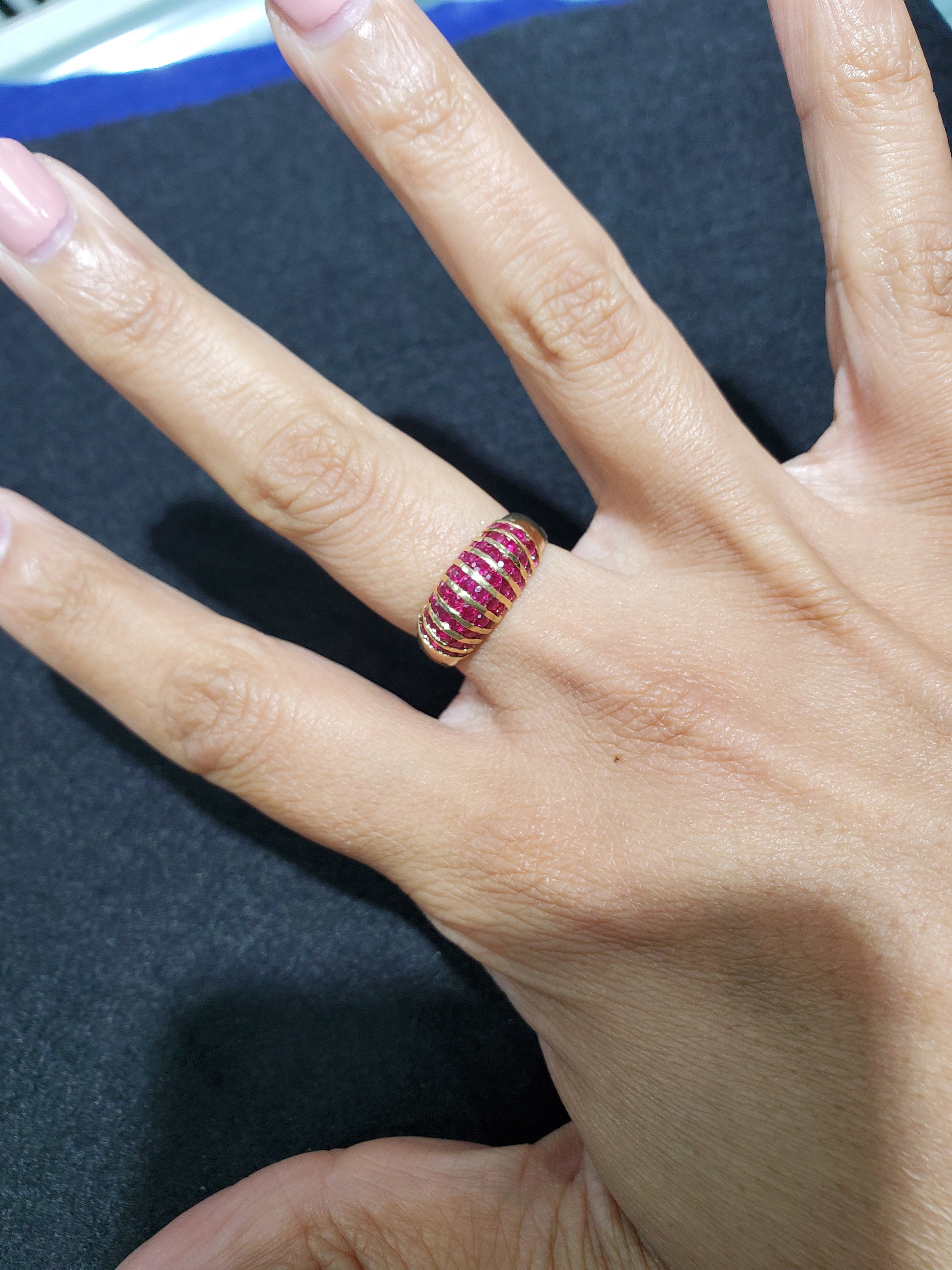 14k Yellow Gold Ruby Cluster Cocktail Ring - Elegant Statement Jewelry for Women | Perfect for Parties, Weddings & Special Occasions