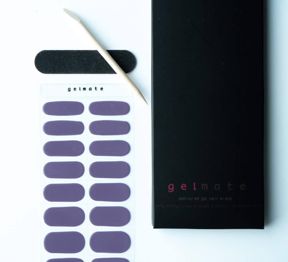 20 Pcs Semi-Cured Gel Nail Strips - Purple Rain Color | UV/LED Lamp Required | Long-Lasting Real Gel Polish Stickers | Perfect for Home Manicures & Salon Nails