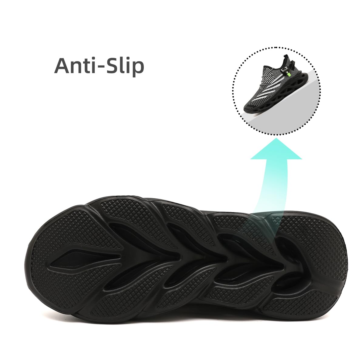 Men's Running Shoes - Lightweight Breathable Tennis Sneakers for Gym, Workout & Training - Non-Slip Comfortable Athletic Shoes for Jogging & Sports (Black) - Perfect for Outdoor Running, Gym Sessions & Daily Wear