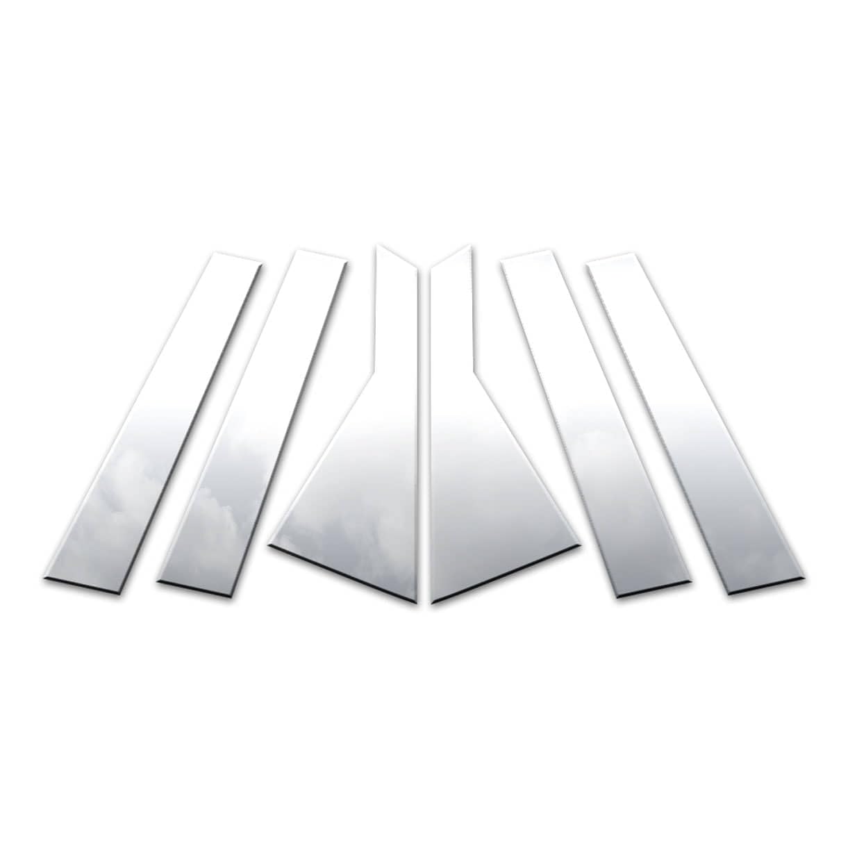 6-Piece Stainless Steel Pillar Post Covers for Hyundai Santa Fe 2019-2021 - Durable Exterior Trim Protection & Style Upgrade for SUV