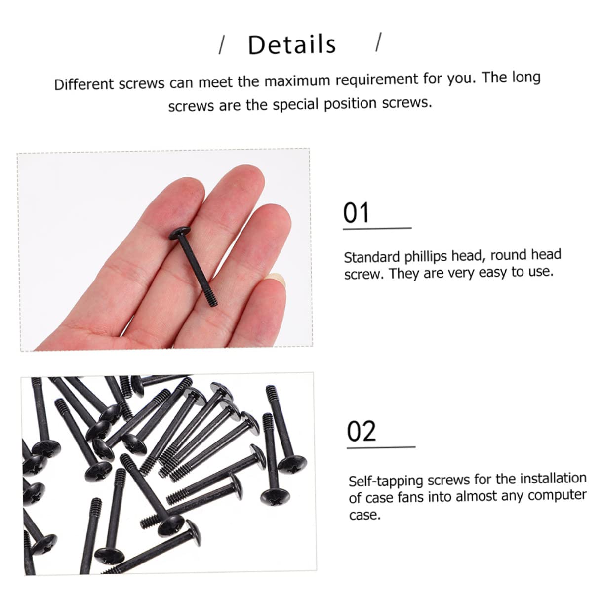 BESTonZON 30pcs Computer Case Screws - Self-Tapping Fan Mounting Screws for PC Cooling Fans | Perfect for DIY Computer Builds & Fan Replacements
