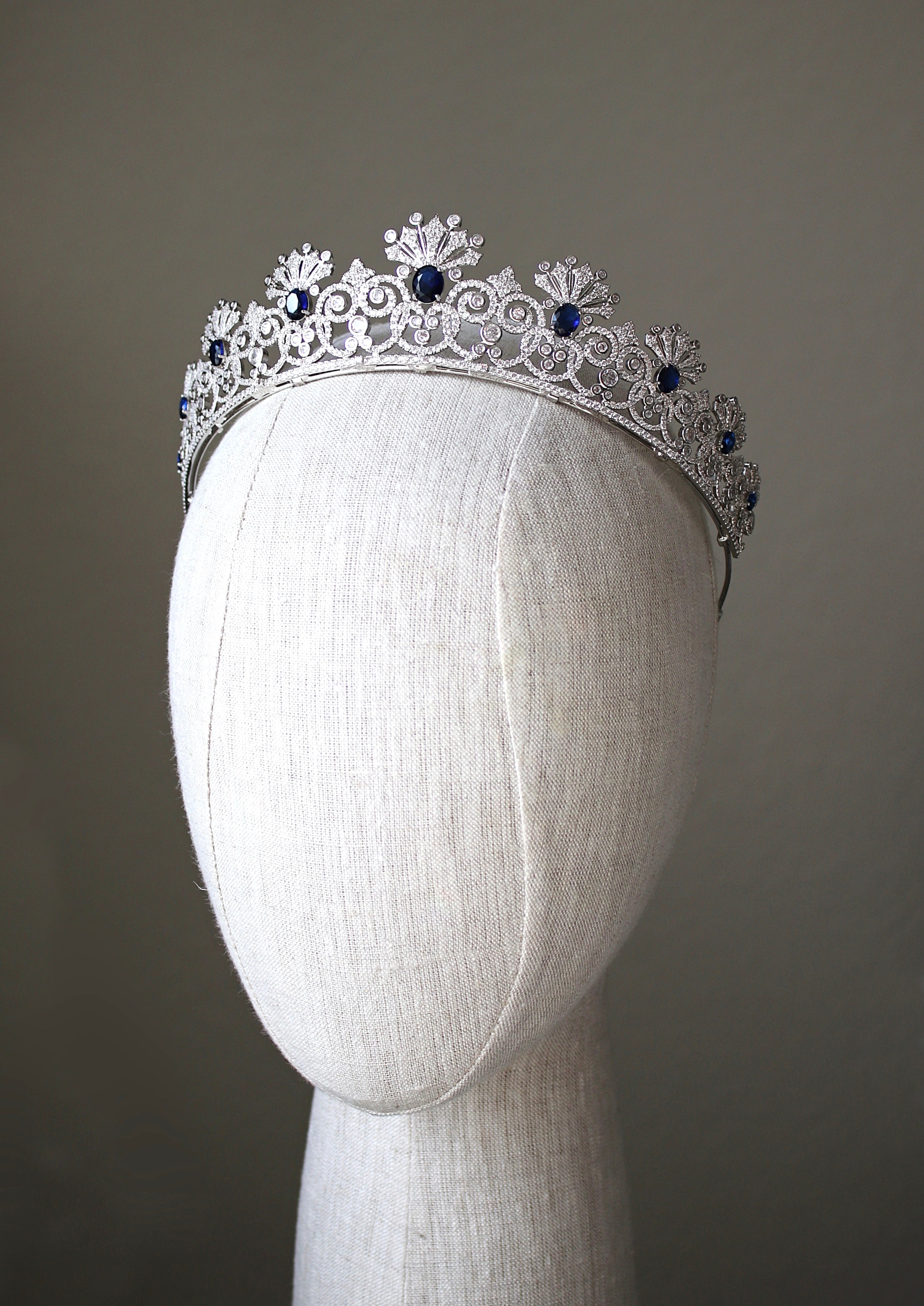 BELLA BLEU Royal Bridal Tiara with Simulated Diamonds - Perfect for Weddings, Prom, Pageants & Special Occasions