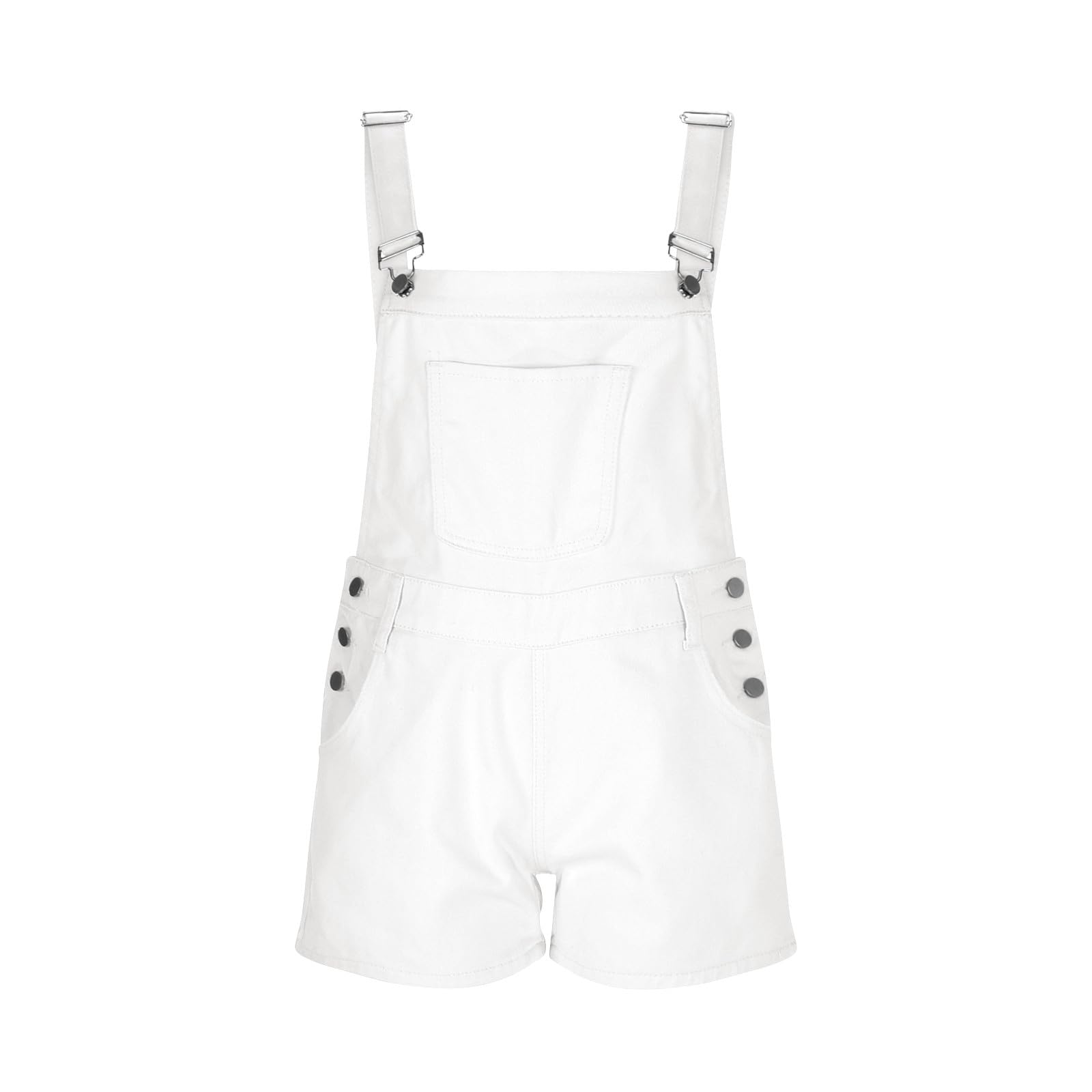 Women's Denim Overalls Shorts - Adjustable Strap, Loose Fit, Cuffed Hem Jean Shortalls | Summer Romper Jumpsuit for Casual Outings, Beach Days & Outdoor Activities