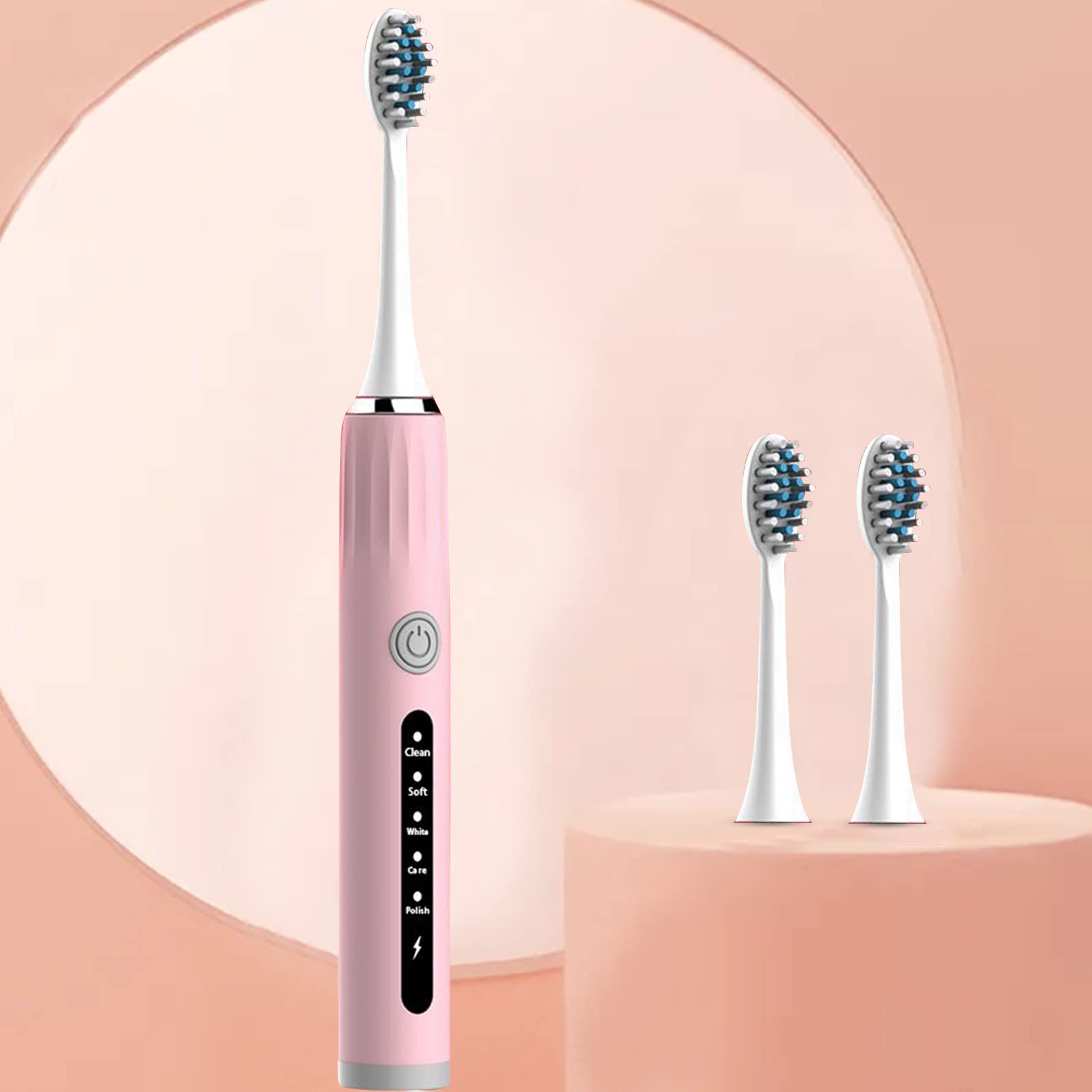 Bilukmi Electric Toothbrush for Adults - Sonic Toothbrush with 4 Replacement Heads, Portable Travel Toothbrush for Smart Oral Care - Perfect for Home, Travel & Daily Use