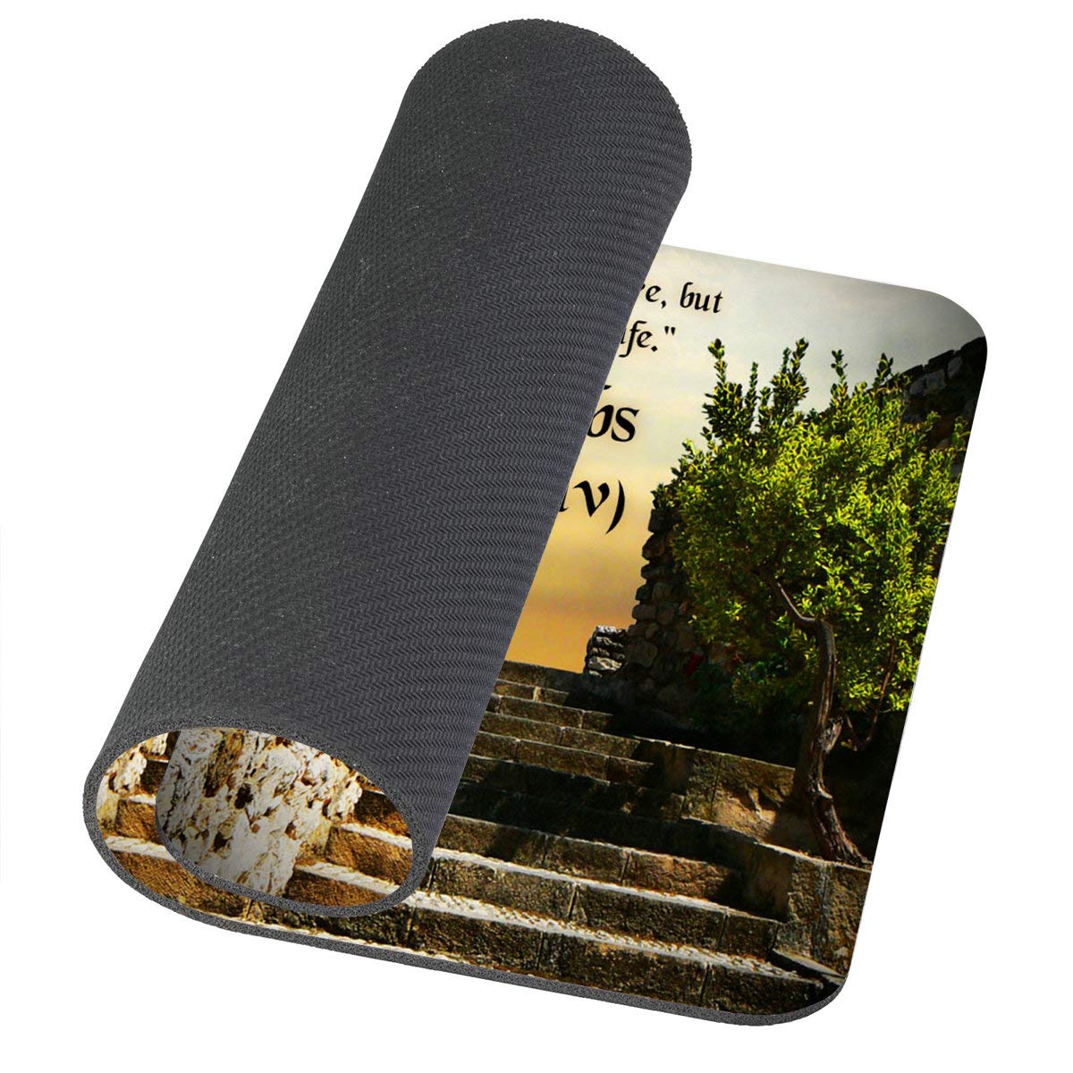 Custom Gaming Mouse Pad with Inspirational Scenery & Bible Verses - Non-Slip Rubber Base for Comfort & Precision - Perfect for PC Gaming, Office Work & Home Computer Use