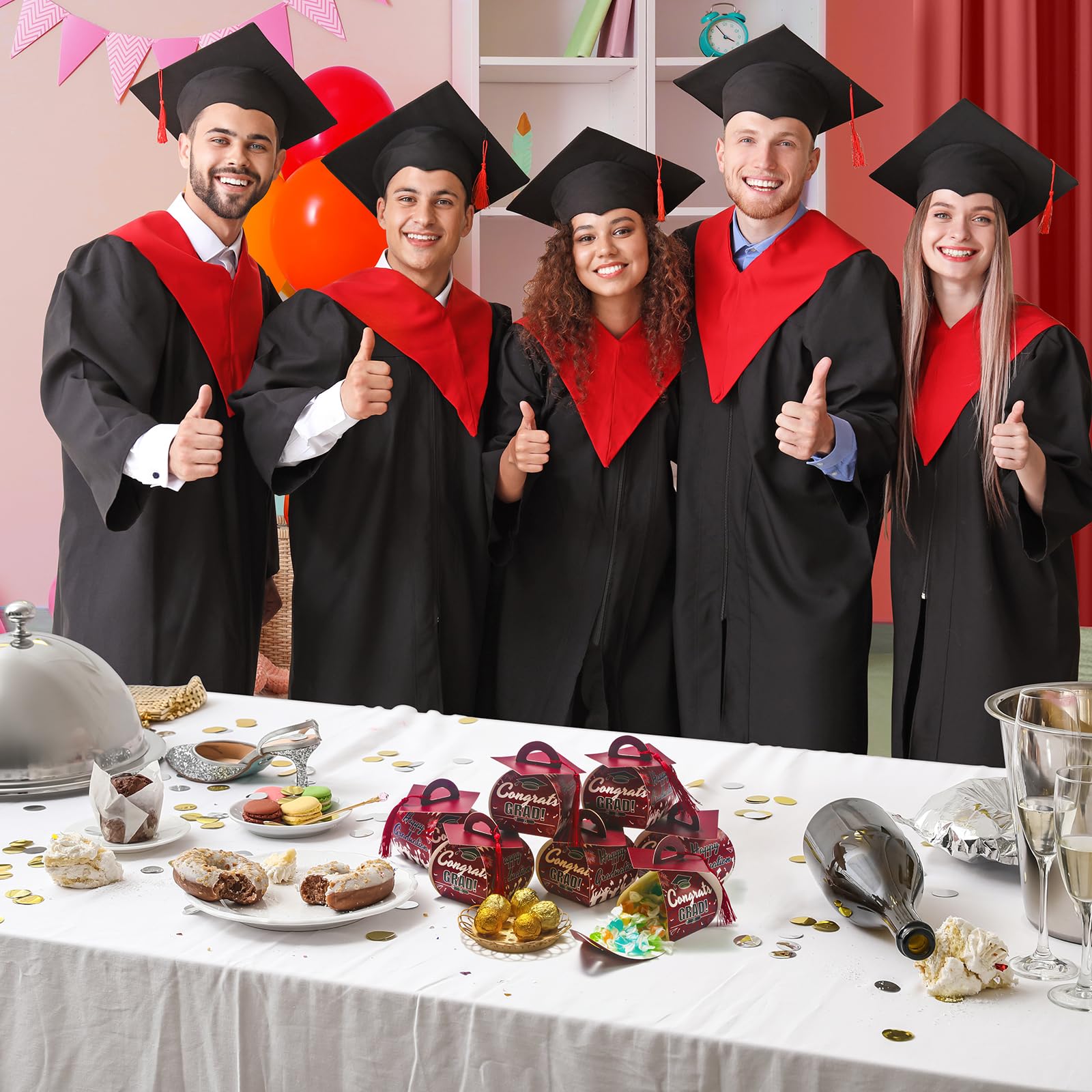 36 Pcs Graduation Cap Gift Boxes with Tassel - Elegant Graduation Party Decorations, Candy Treat Boxes for Graduation Centerpieces & Party Favors - Perfect for Graduation Ceremonies, School Parties & Celebration Events