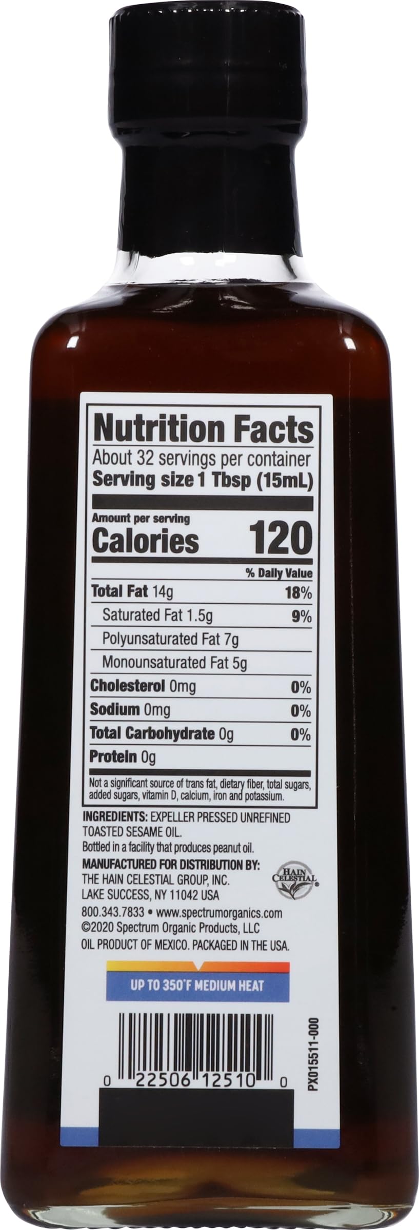 Spectrum Culinary Premium Unrefined Toasted Sesame Oil - 16 Oz (Pack of 12) - Ideal for Asian Cooking, Stir-Fry, Marinades & Salad Dressings