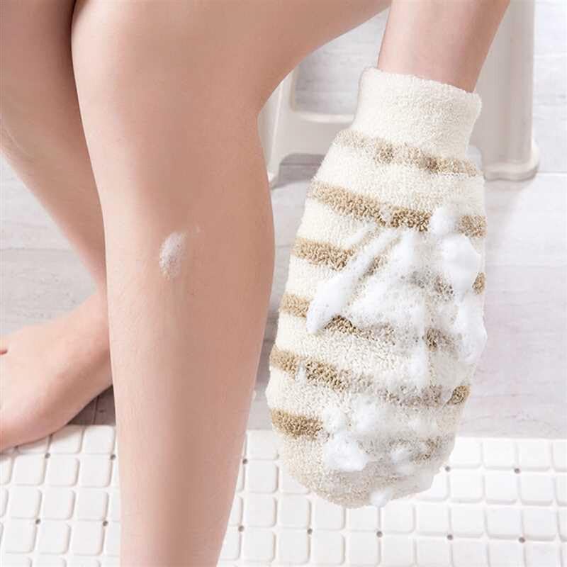 MobFest® Bath Glove for Men & Women - High Lather Exfoliating Gloves for Dead Skin Removal, Gentle Body Scrub & Massage | Perfect for Shower, Spa & Skin Care Routine (Medium, 2-Pack)