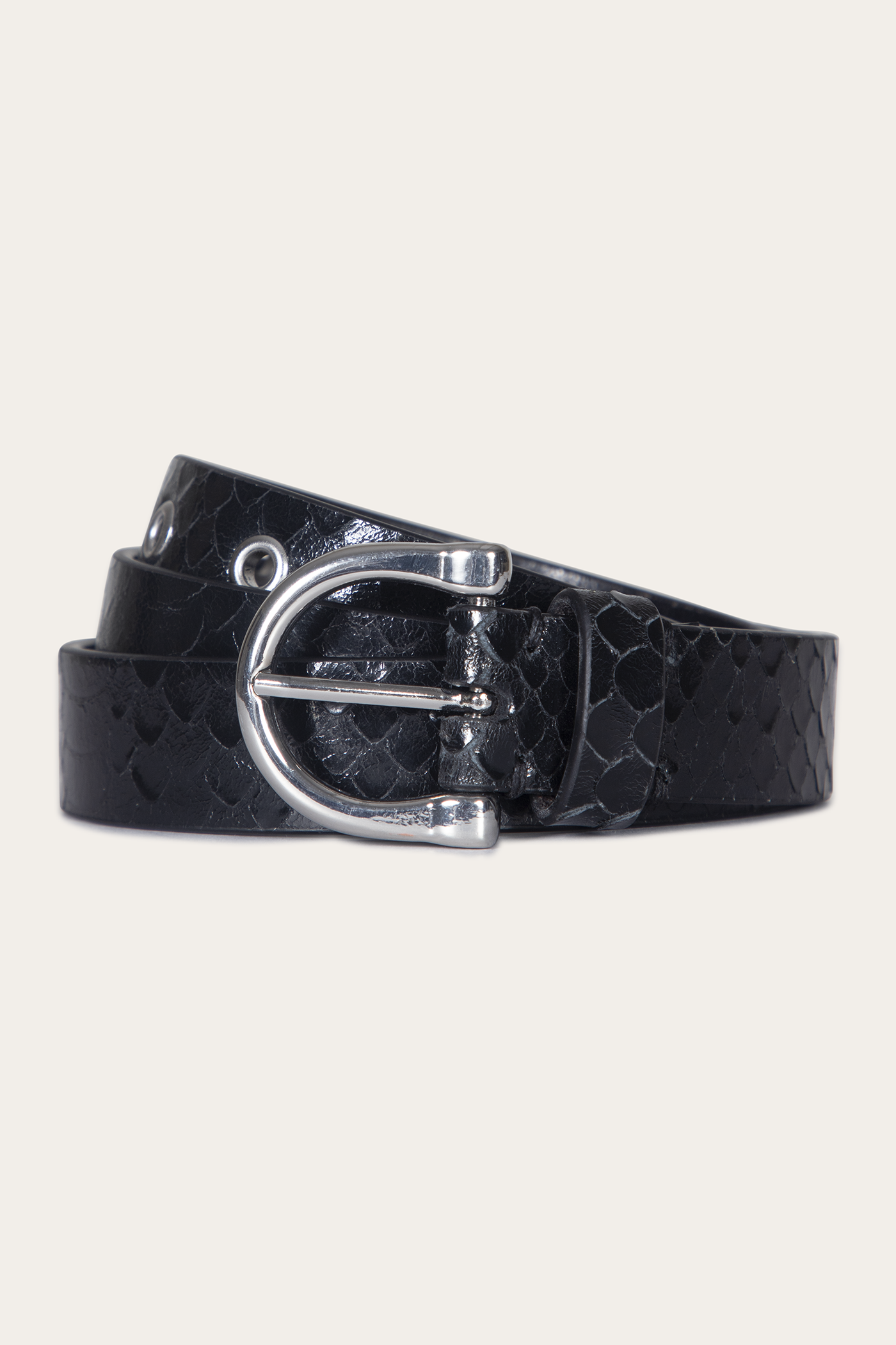 25mm Genuine Python Leather Horseshoe Buckle Belt for Men - Western Style Fashion Accessory for Cowboy Boots, Jeans & Casual Outfits