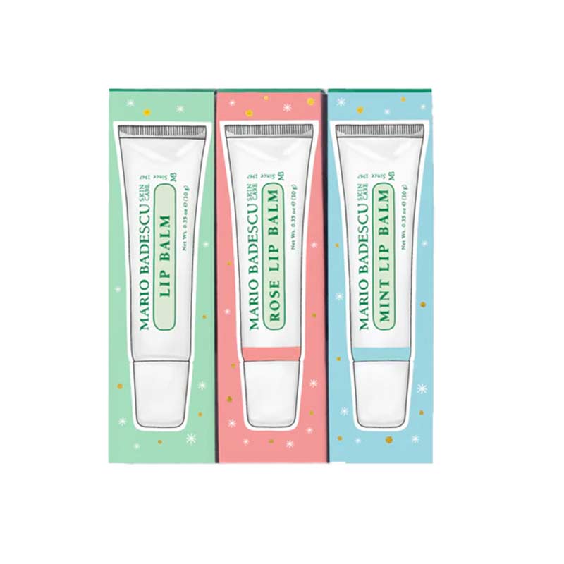 Mario Badescu Lip Balm Trio Gift Set - Hydrating & Nourishing Lip Care for Dry, Chapped Lips - Perfect for Winter Skincare & Daily Moisturizing