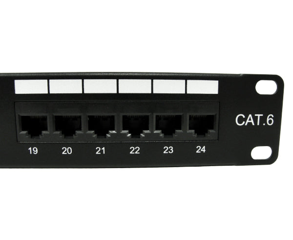 24 Port CAT6 Patch Panel - 1U Rackmount with 110 IDC, 19