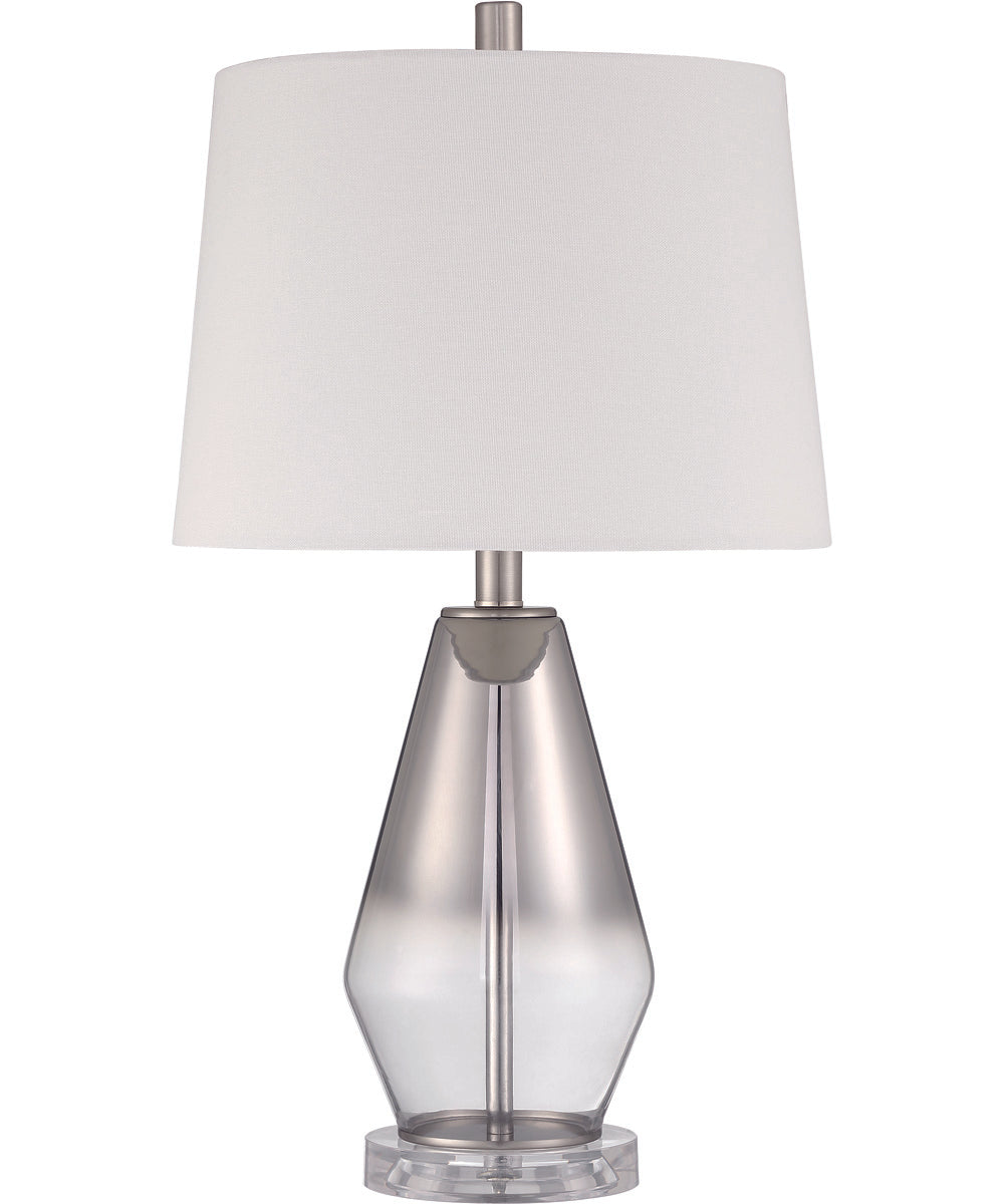 Brushed Nickel Table Lamp - Modern 1-Light Desk Lamp for Home Office, Bedroom, or Study Room - Perfect for Reading, Working, and Ambient Lighting